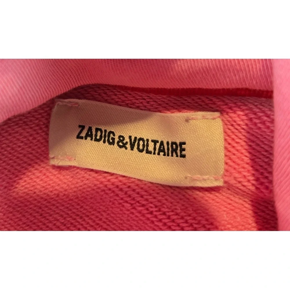 Zadig‎ & Voltaire Hoodie Girls 8 (M) Pink Justin Hear Embrodiered Logo Pullover